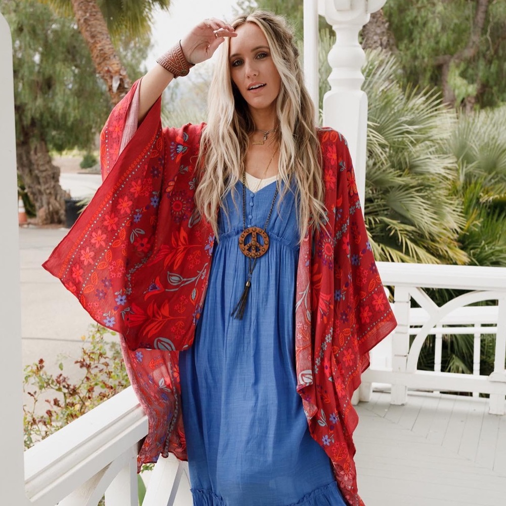 Three Bird Nest printed bloom kimono Rust color. ISO this item to buy